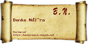 Benke Nóra névjegykártya