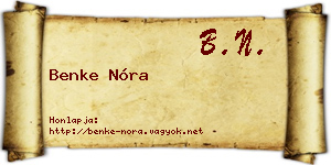 Benke Nóra névjegykártya